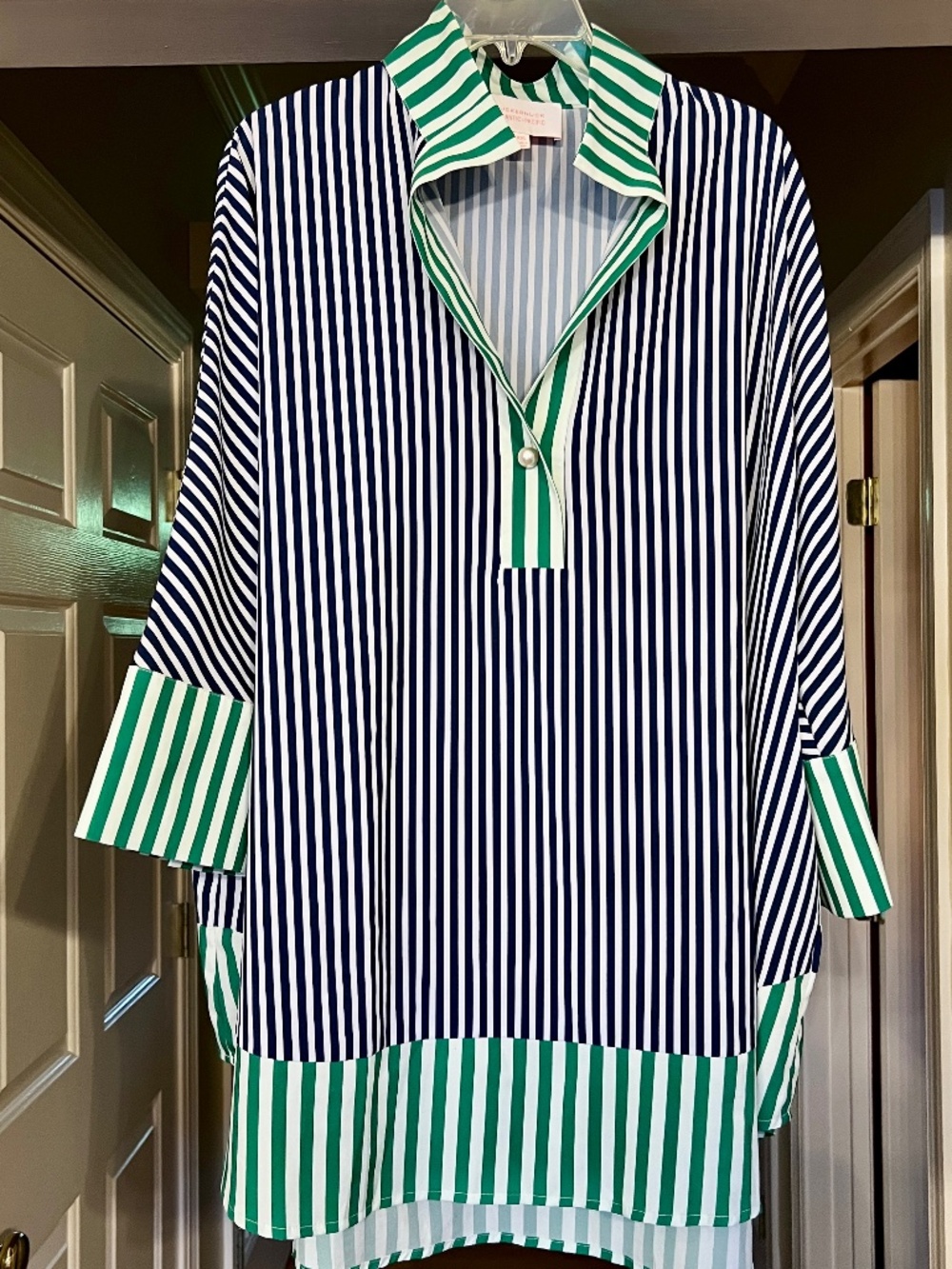 EUC Tuckernuck x Atlantic Pacific Striped Willow Blouse Tunic Top Size XXL 2XL